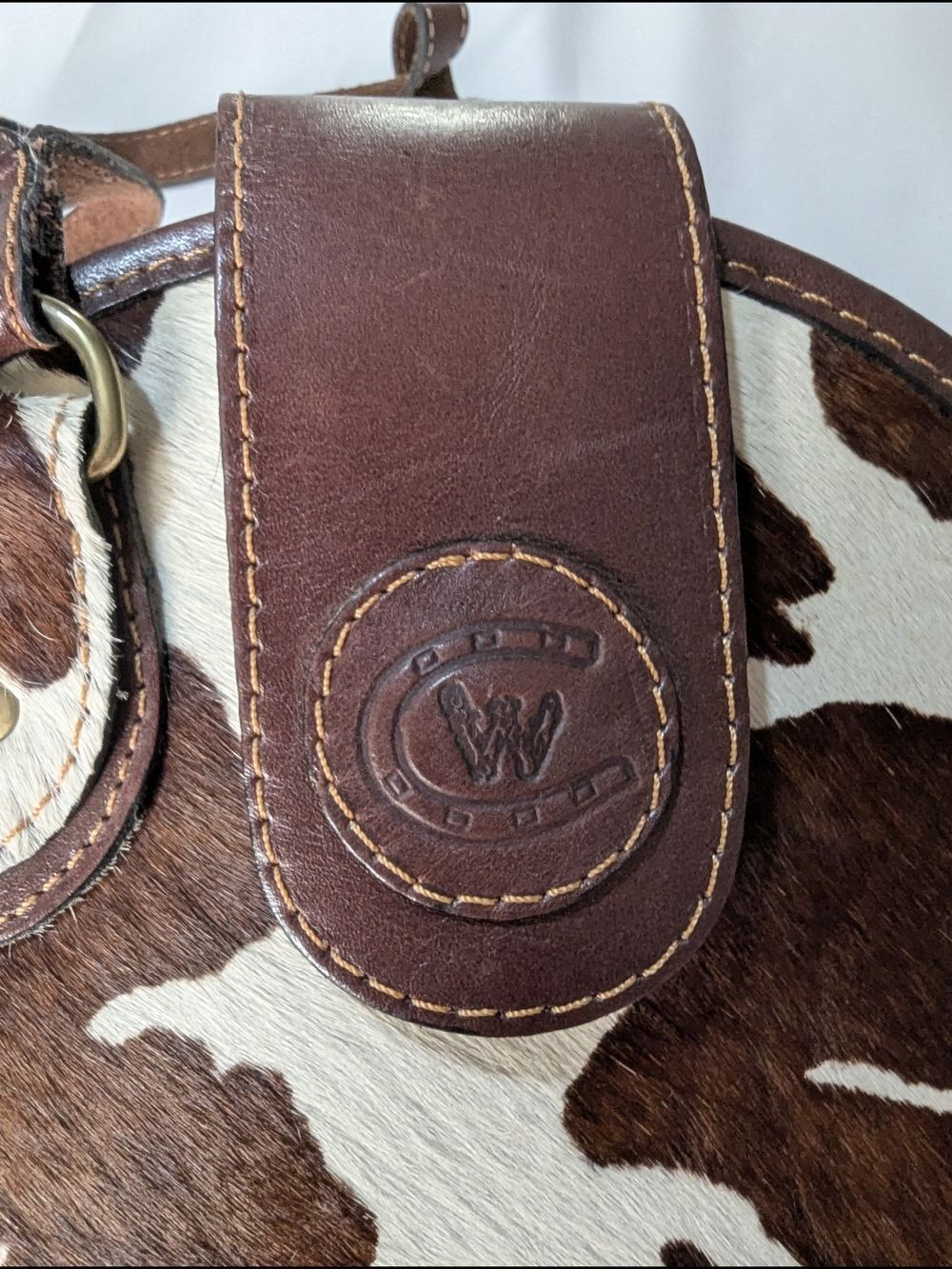 Brown Cowhide Leather Crossbody Bag - Picture 5 of 9
